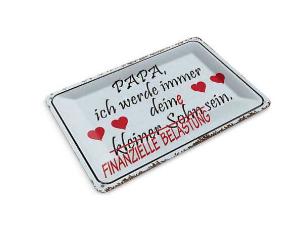 Blechpostkarte Spruch 14x10cm Papa ich werde dein kleiner Sohn Deko Schild