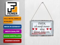 Blechpostkarte Spruch 14x10cm Papa ich werde dein kleiner Sohn Deko Schild