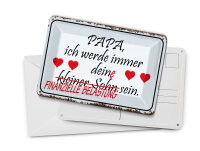 Blechpostkarte Spruch 14x10cm Papa ich werde dein kleiner Sohn Deko Schild