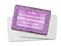 Blechpostkarte Spruch 14x10 cm Begegnungen Lieblingsmenschen Deko Schild