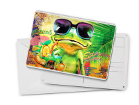 Blechpostkarte Frosch 14x10 cm Cocktail Mojito Summer Strand Deko Schild
