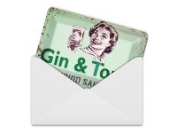 Blechpostkarte Alkohol 14x10 cm Gin & Tonic liauid sanity Deko Schild