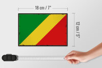 Holzschild Flagge Kongo 18x12cm Retro Flag of the Congo