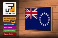 Holzschild Flagge Cookinseln 18x12cm Retro Cook Islands