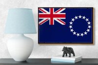 Holzschild Flagge Cookinseln 18x12cm Retro Cook Islands