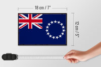 Holzschild Flagge Cookinseln 18x12cm Retro Cook Islands