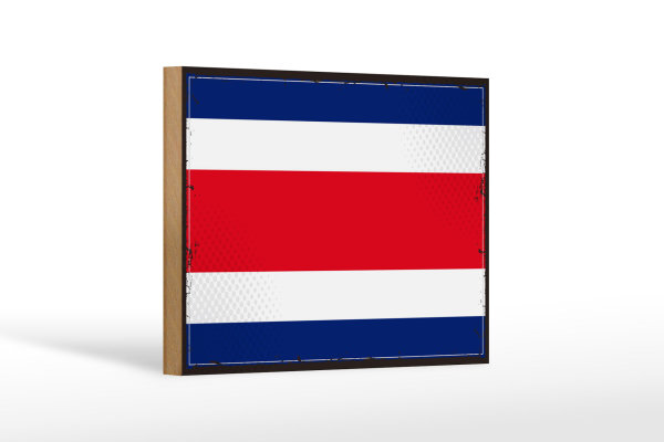 Holzschild Flagge Costa Ricas 18x12cm Retro Costa Rica