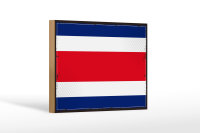 Holzschild Flagge Costa Ricas 18x12cm Retro Costa Rica