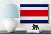 Holzschild Flagge Costa Ricas 18x12cm Retro Costa Rica