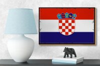 Holzschild Flagge Kroatien 18x12 cm Retro Flag of Croatia