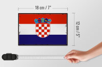 Holzschild Flagge Kroatien 18x12 cm Retro Flag of Croatia