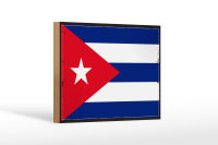 Holzschild Flagge Kuba 18x12cm Retro Flag of Cuba
