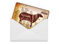 Blechpostkarte Lamm 14x10 cm Lamb cuts Organic Metzgerei Deko Schild