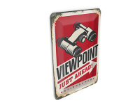 Blechpostkarte Retro 14x10 cm Viewpoint just ahead...
