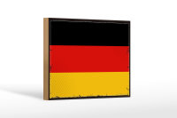 Holzschild Flagge Deutschlands 18x12 cm Retro Flag...