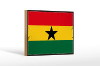 Holzschild Flagge Ghanas 18x12 cm Retro Flag of Ghana...