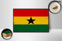 Holzschild Flagge Ghanas 18x12 cm Retro Flag of Ghana Dekoration