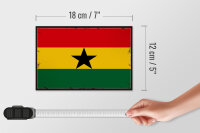 Holzschild Flagge Ghanas 18x12 cm Retro Flag of Ghana Dekoration