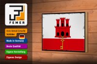 Holzschild Flagge Gibraltars 18x12 cm Retro Flag Gibraltar Dekoration