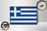 Holzschild Flagge Griechenlands 18x12 cm Retro Flag Greece Dekoration