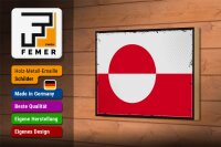 Holzschild Flagge Grönlands 18x12 cm Retro Flag Greenland Dekoration