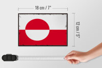 Holzschild Flagge Grönlands 18x12 cm Retro Flag Greenland Dekoration