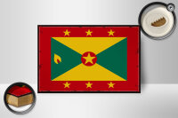 Holzschild Flagge Grenadas 18x12 cm Retro Flag of Grenada Dekoration