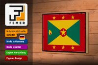 Holzschild Flagge Grenadas 18x12 cm Retro Flag of Grenada Dekoration