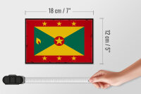 Holzschild Flagge Grenadas 18x12 cm Retro Flag of Grenada Dekoration