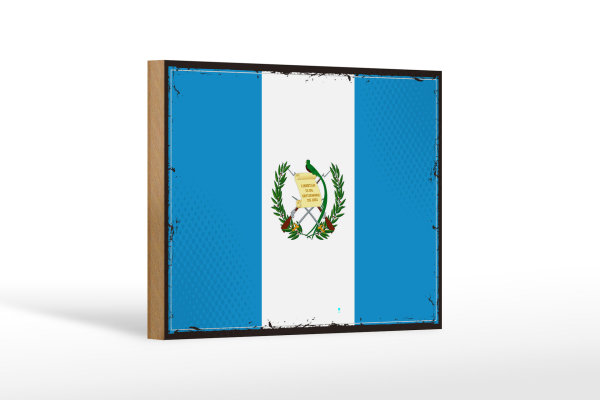 Holzschild Flagge Guatemalas 18x12 cm Retro Flag Guatemala Dekoration
