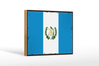 Holzschild Flagge Guatemalas 18x12 cm Retro Flag...