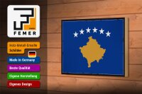 Holzschild Flagge Kosovo 18x12 cm Retro Flag of Kosovo Dekoration