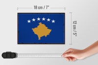 Holzschild Flagge Kosovo 18x12 cm Retro Flag of Kosovo Dekoration