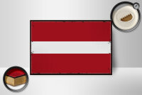 Holzschild Flagge Lettlands 18x12 cm Retro Flag of Latvia Dekoration