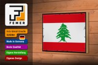 Holzschild Flagge Libanon 18x12 cm Retro Flag of Lebanon Dekoration