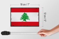 Holzschild Flagge Libanon 18x12 cm Retro Flag of Lebanon Dekoration