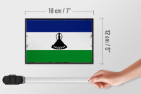 Holzschild Flagge Lesothos 18x12 cm Retro Flag of Lesotho Dekoration