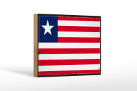 Holzschild Flagge Liberias 18x12 cm Retro Flag of Liberia...
