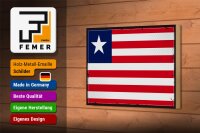 Holzschild Flagge Liberias 18x12 cm Retro Flag of Liberia Dekoration