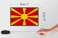 Holzschild Flagge Mazedoniens 18x12cm Retro Flag Macedonia Dekoration