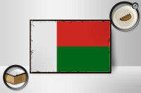Holzschild Flagge Madagaskars 18x12 cm Retro Madagascar Dekoration