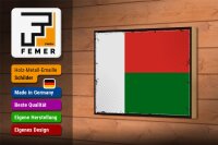 Holzschild Flagge Madagaskars 18x12 cm Retro Madagascar Dekoration