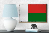 Holzschild Flagge Madagaskars 18x12 cm Retro Madagascar Dekoration