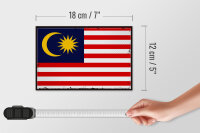 Holzschild Flagge Malaysias 18x12cm Retro Flag of Malaysia Dekoration