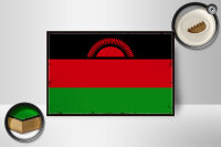 Holzschild Flagge Malawis 18x12 cm Retro Flag of Malawi Dekoration