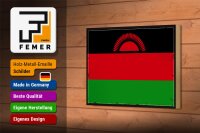 Holzschild Flagge Malawis 18x12 cm Retro Flag of Malawi Dekoration