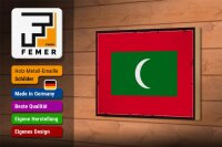 Holzschild Flagge Malediven 18x12 cm Retro Flag Maldives Dekoration