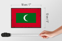 Holzschild Flagge Malediven 18x12 cm Retro Flag Maldives Dekoration