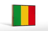 Holzschild Flagge Malis 18x12 cm Retro Flag of Mali Dekoration
