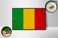 Holzschild Flagge Malis 18x12 cm Retro Flag of Mali Dekoration